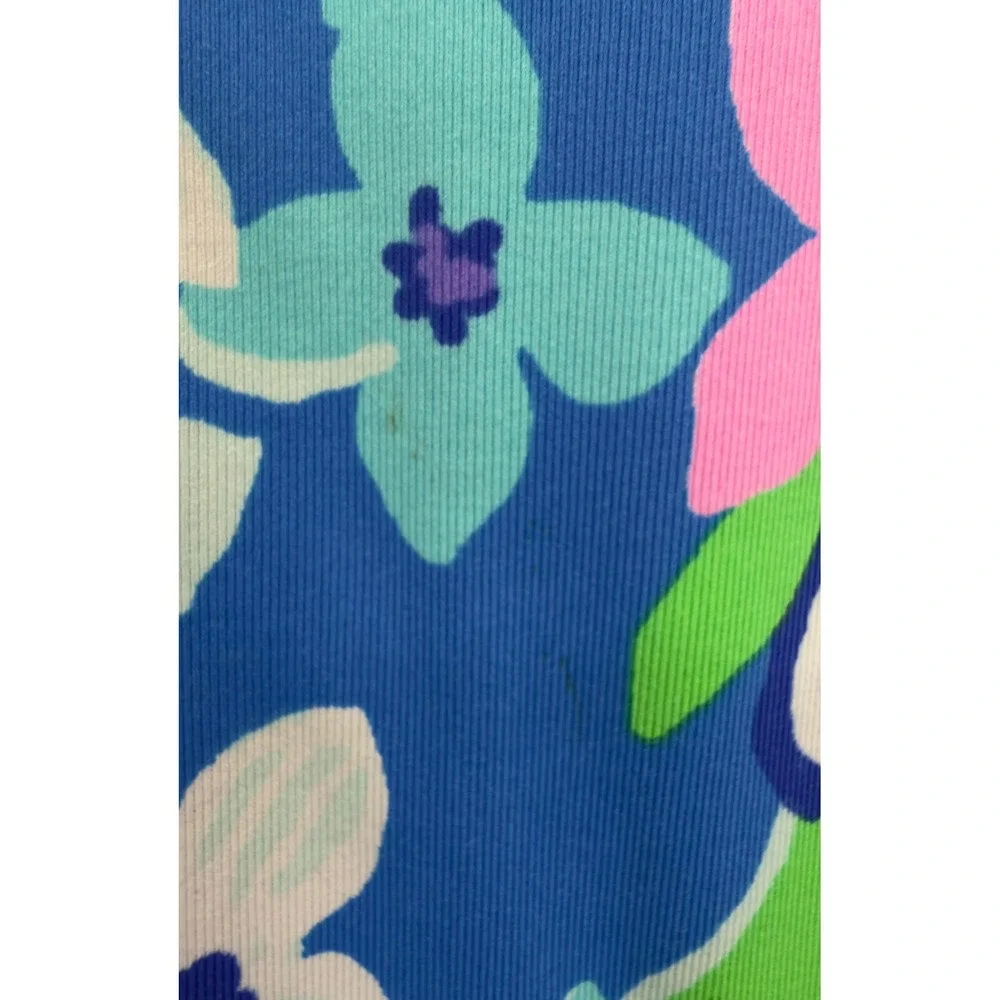 Lilly Pulitzer Luxletic Taye Ruffle Skort Blue Floral Womens Size M Golf Tennis